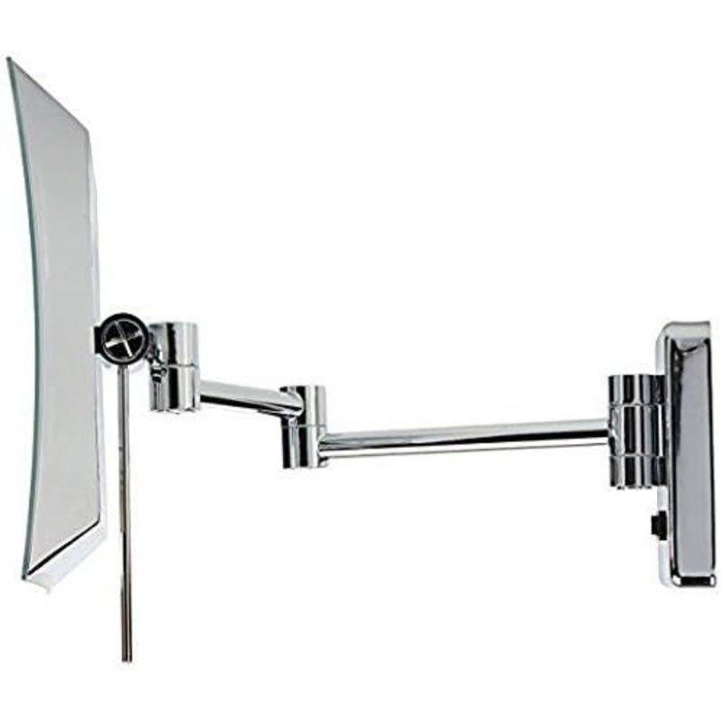 JERDON Rectangular Wall Mount Makeup Mirror - Direct Wire Makeup Mirror with 5X Magnification and LED Lights - Chrome Finish - Model JRT710CLD - Image 2
